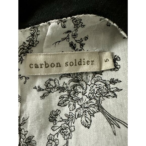 Carbon Solider White Black Toile Linen Sleeveless Dress Preppy Classic 5 - Picture 6 of 8